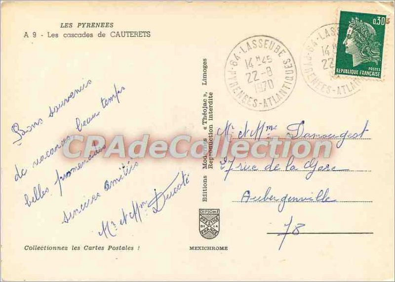 Modern Postcard The Cascades Pyrenees Cauterets