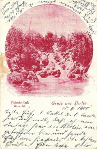 Lot208 germany victoria park waserfall greetings from berlin litho