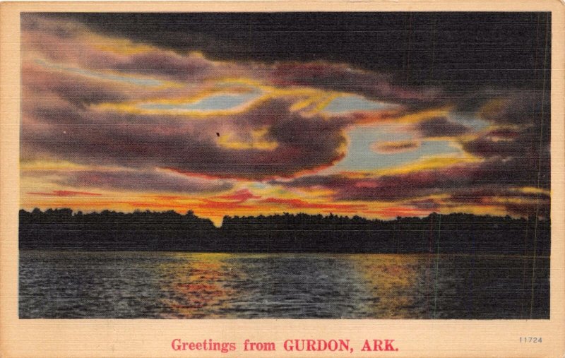 GURDON CLARK COUNTY ARKANSAS~GREETINGS FROM POSTCARD c1940s