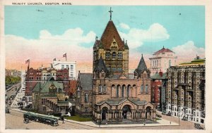 12733 Trolley Cars at Trinity Church, Boston, Massachusetts 1930