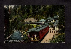 CA Shasta Springs Railroad Train Station Depot California Postcard