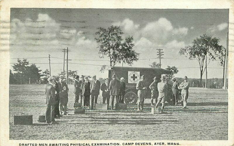 American Red Cross Ayer Massachusetts Camp Devens 1917 Postcard 10620 