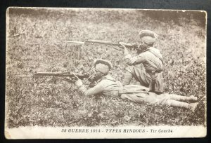 Mint France Real Picture Postcard RPPC Indian Soldiers Shooting WW1 1914