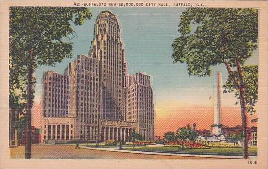 New York Buffalo Buffalos New 80000000 City Hall Artvue 1947