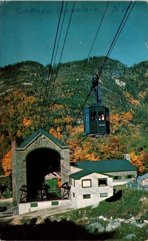 Cannon Mountian Aerial Tramway Franconia Notch NH Chrome Cancel WOB WOF Postcard