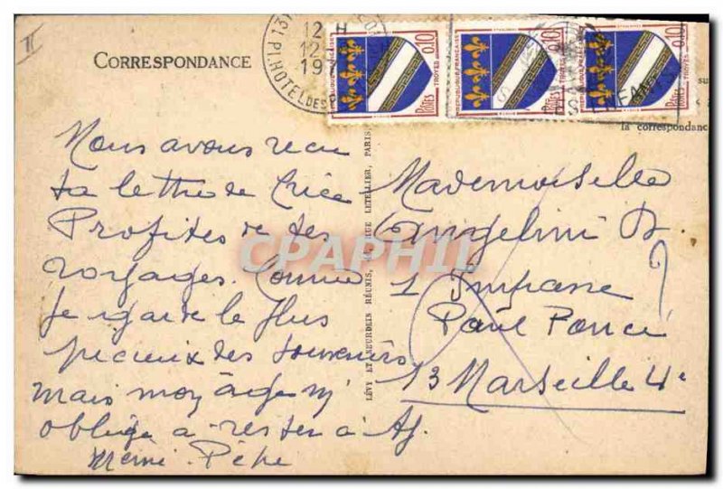 Carte Postale Ancienne Poste Auxerre L & # 39Hotel Post