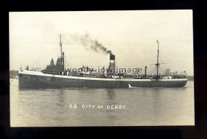 bf719 - Ellerman Cargo Ship - City of Derby - postcard by B Feilden