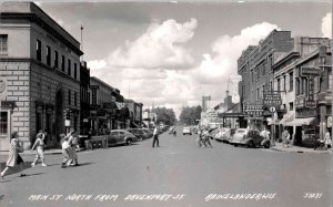 RPPC - Rhinelander, Wisconsin - Shop downtown on Main Street from Davenport St.