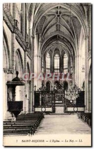 Old Postcard Saint Riquier The church Nave