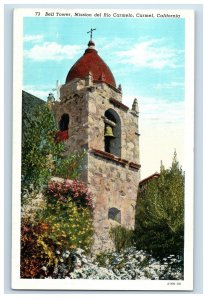 Vintage Bell Tower Mission Del Rio Carmelon, California. Postcard F93S