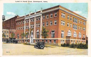 Lend A Hand Club Building Davenport Iowa 1920c postcard