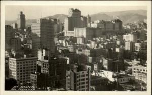 San Francisco CA Sky Scrapers Aerial View Real Photo Post...