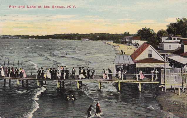 Pier at Lake Ontario - Sea Breeze, Rochester, New York - pm 1913 - DB