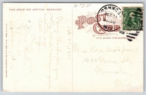 Oshkosh Wisconsin~North Park Drives~1908 Postcard