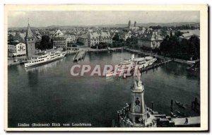 Old Postcard Blick Vom Lindau Lighthouse Charter