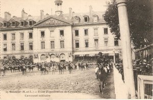 Ecole de Cavalerie. Carroussel militaire. Horses Old Vintage French Postcard