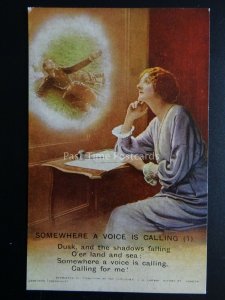 SOMEWHERE A VOICE IS CALLING - WW1 Bamforth Song Cards set of 2 No 4794