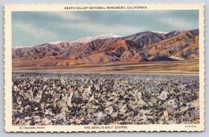 California~Death Valley Natl Monument~Devils Golf Course~Linen 1940s Postcard