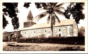 Real Photo Postcard First Church in Kona, Hawaii