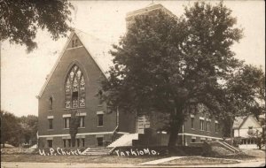 Tarkio MO UP Church 1922 Used Real Photo Postcard RPO CANCEL