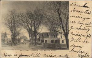 Holbrook MA Belchers Corners c1905 Postcard