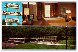 c1960's Colonial Motor Inn Multiview Lake City Tennessee Unposted Sign Postcard