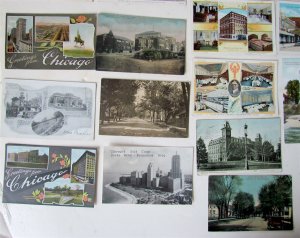 ILLINOIS lot of 38 IL ANTIQUE POSTCARDS