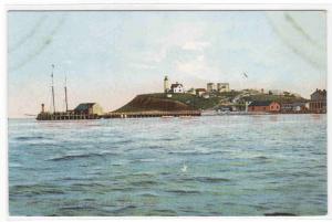 Long Island Lighthouse Boston Harbor Massachusetts 1910c postcard