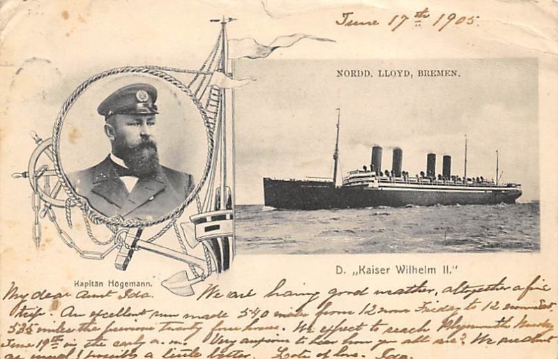 D.Kaiser wilhelm II June 17th, 1905 D.Kaiser wilhelm II, Norddeutscher LLoyd ...