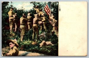 1907  US Army Infantry  Charging   1903 Springfield Rifle    Postcard