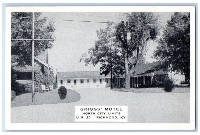 c1940's Griggs Motel North City Limits Richmond Kentucky KY Vintage Postcard