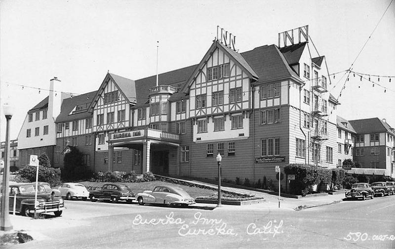 Eureka CA Eureka Inn Old Cars Card # 590 RPPC Postcard