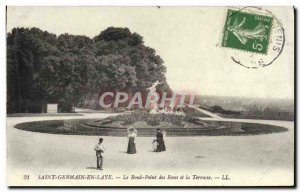 Postcard Old Saint Germain En Laye Le Rond Point des Roses and the Terrace