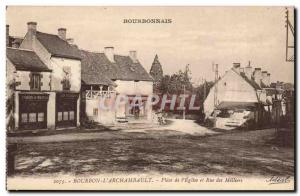 Bourbon l & # 39archambault Old Postcard Place de l & # 39eglise and rue des ...