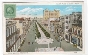 Paseo de Marti o Prado Havana Cuba 1930 postcard