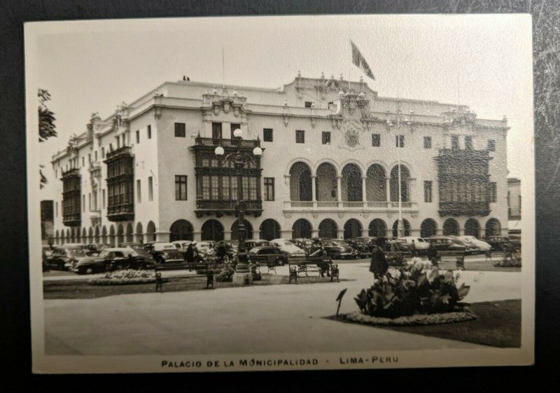 Mint Vintage Municipal Palace Lima Peru Real Photo Postcard RPPC