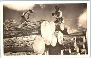 c1940s North Idaho Lumber is King RPPC Timber Logs Occupational Real Photo A132