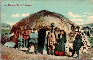 An Eskimo Igloo in Alaska Vintage Postcard O58