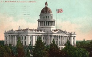 Vintage Postcard 1908 State Capitol Building Sacramento California CA Structure