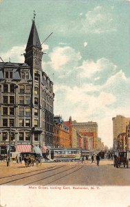 Main Street Looking East Rochester New York 1909 postcard