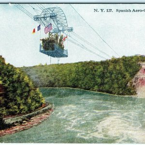 c1910s Niagara Falls Spanish Aero Car Allies Flags Postcard France LuckyBuck A38