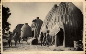 RPPC Cameroun Cameroon AFRICA Village Mousgoum Homes Pauleau Real Photo