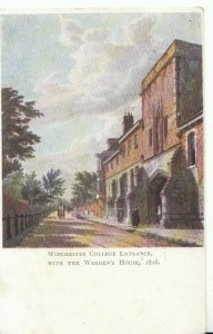 Hampshire Postcard - Winchester College Entrance - With Warden's House - 19927A