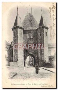 Old Postcard Villeneuve sur Yonne Joigny Gate external dimension