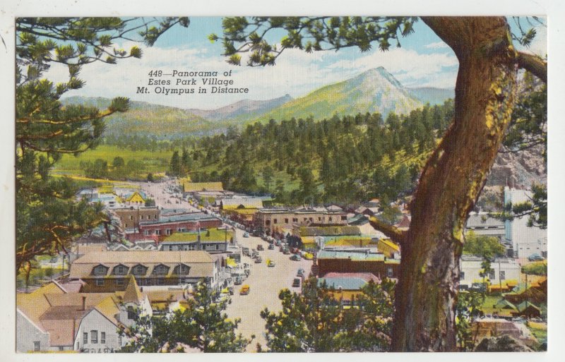 P2651 vintage postcard panorama street scene estes park village colorado