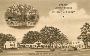 Associate Roadside California Gilroy 1950s Palace Motor Lodge Postcard 9458