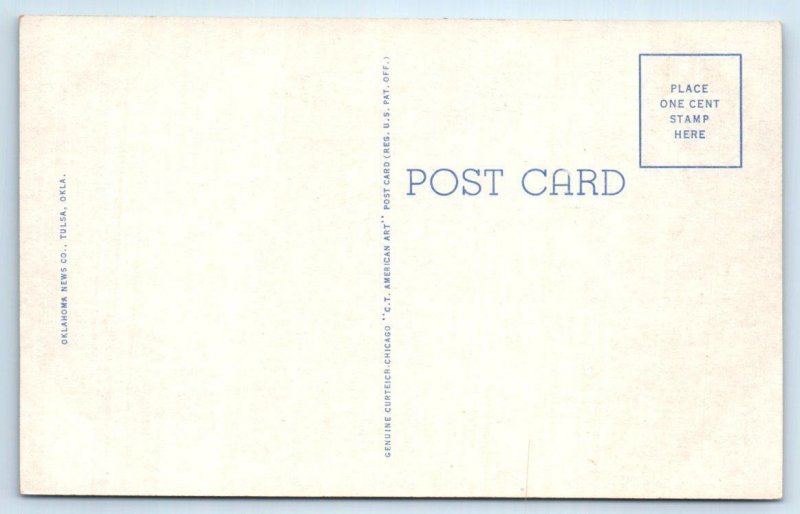 SAPULPA, Oklahoma OK ~ Fraternal MASONIC TEMPLE c1930s Creek County Postcard