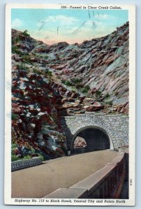 1949 Tunnel In Clear Creek Canon Central City Colorado Springs Colorado Postcard