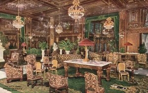 Vintage Postcard Main Lobby Hotel La Salle Tables & Chairs Chicago Illinois ILL