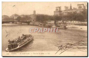 Paris - 1 - View of the Seine - Ile Saint Louis - Old Postcard